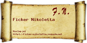 Ficker Nikoletta névjegykártya